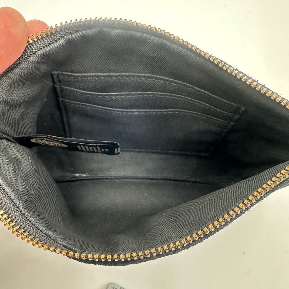 FOSSIL women's black leather wristlet zipper closure - Picture 3 of 10